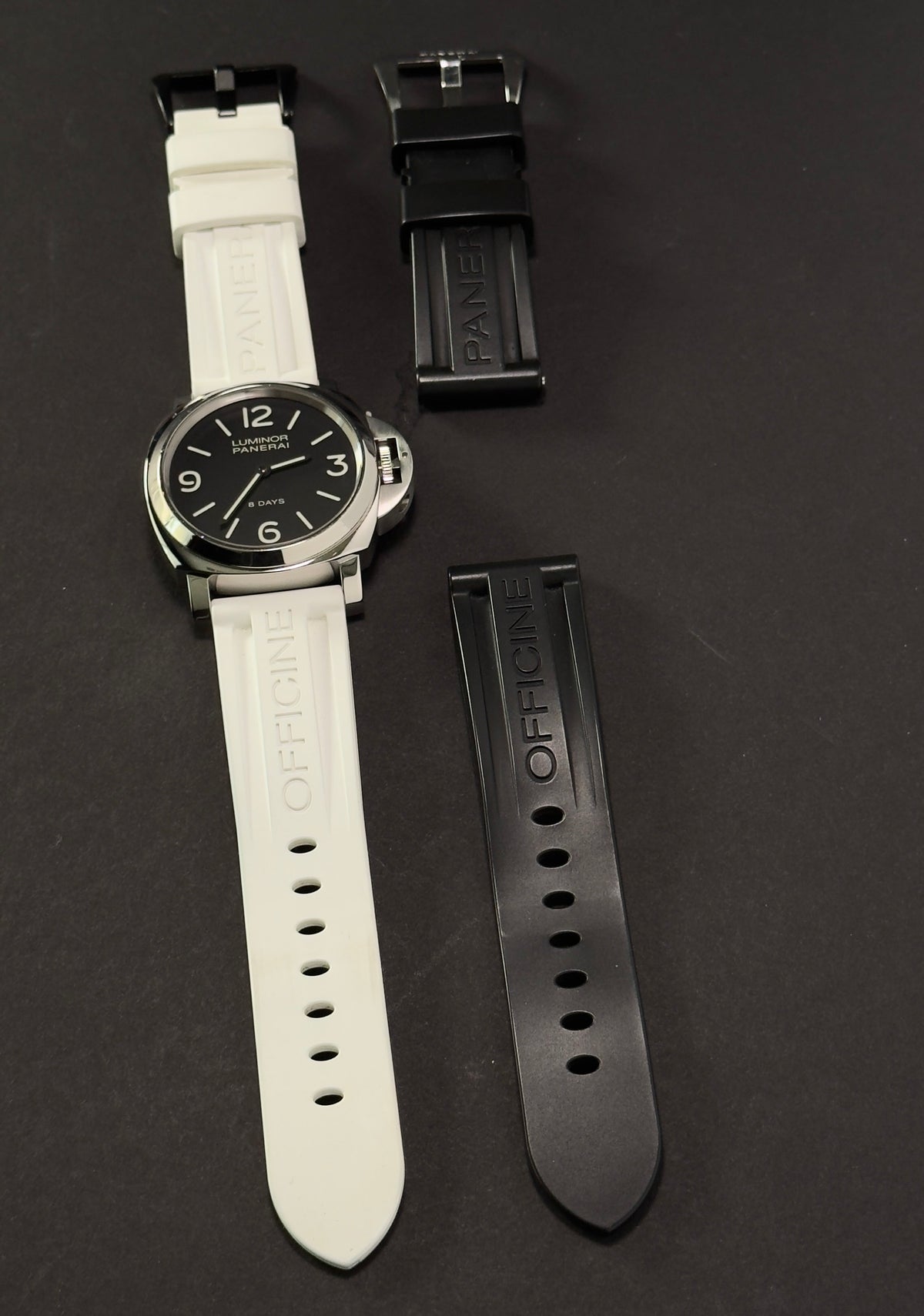 Pre-owned Panerai Luminor 44mm 8 Days PAM00560 steel black complete set — The Crown & Crystal Chandler AZ
