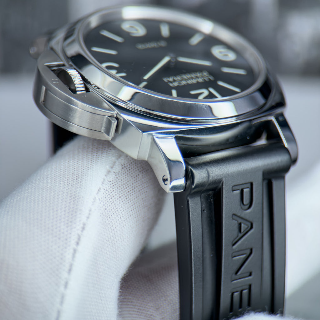 Pre-owned Panerai Luminor 44mm 8 Days PAM00560 steel black complete set — The Crown & Crystal Chandler AZ