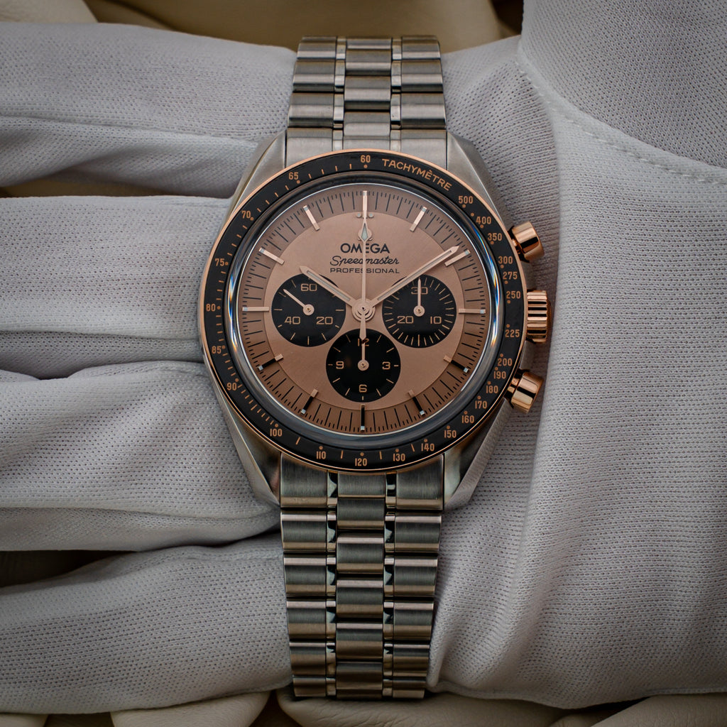 Omega Speedmaster Moonwatch Professional — Steel and Sedna Gold Ref. 310.23.42.50.99.001 — Full Set