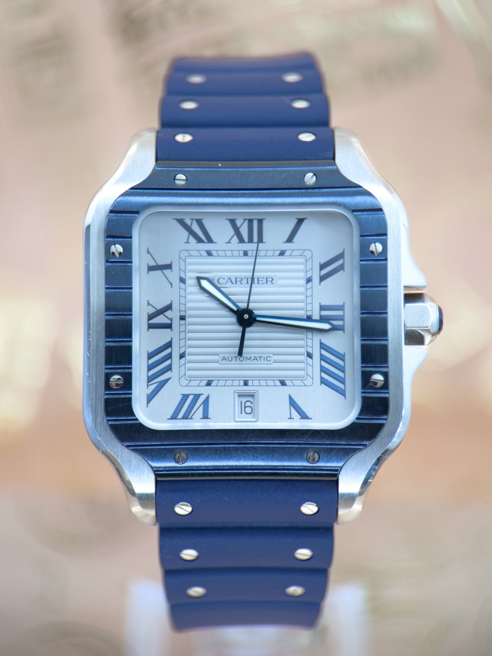 Pre-owned Cartier Santos de Cartier Large WSSA0047 full set 2023 warranty to 2031 — The Crown & Crystal Chandler AZ