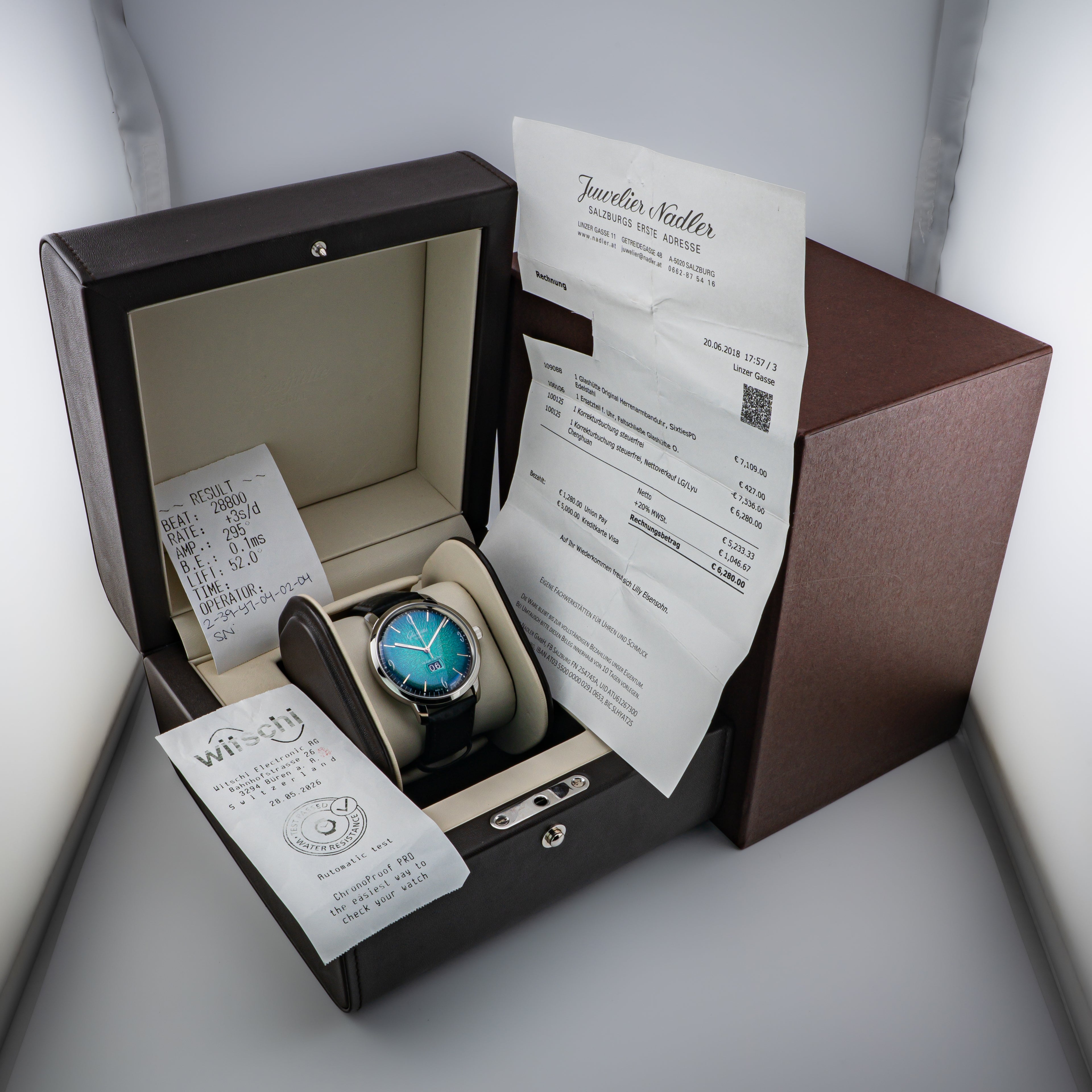 Glashütte Original Sixties Panorama Date — Green Dial — Ref. 2-39-47-04-02-04 — 2018 — Box & Papers