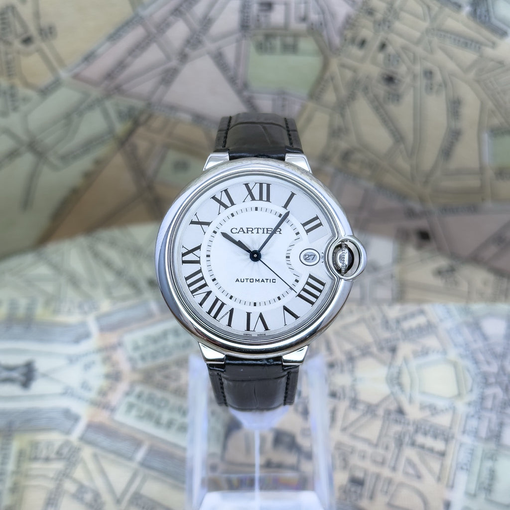 Cartier Ballon Bleu WSBB0039 40mm Silver Dial Stainless Steel Box & Papers