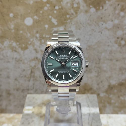 2025 Rolex Datejust 36mm 126200 Oyster Mint Green Dial. Full Set Incl white tag
