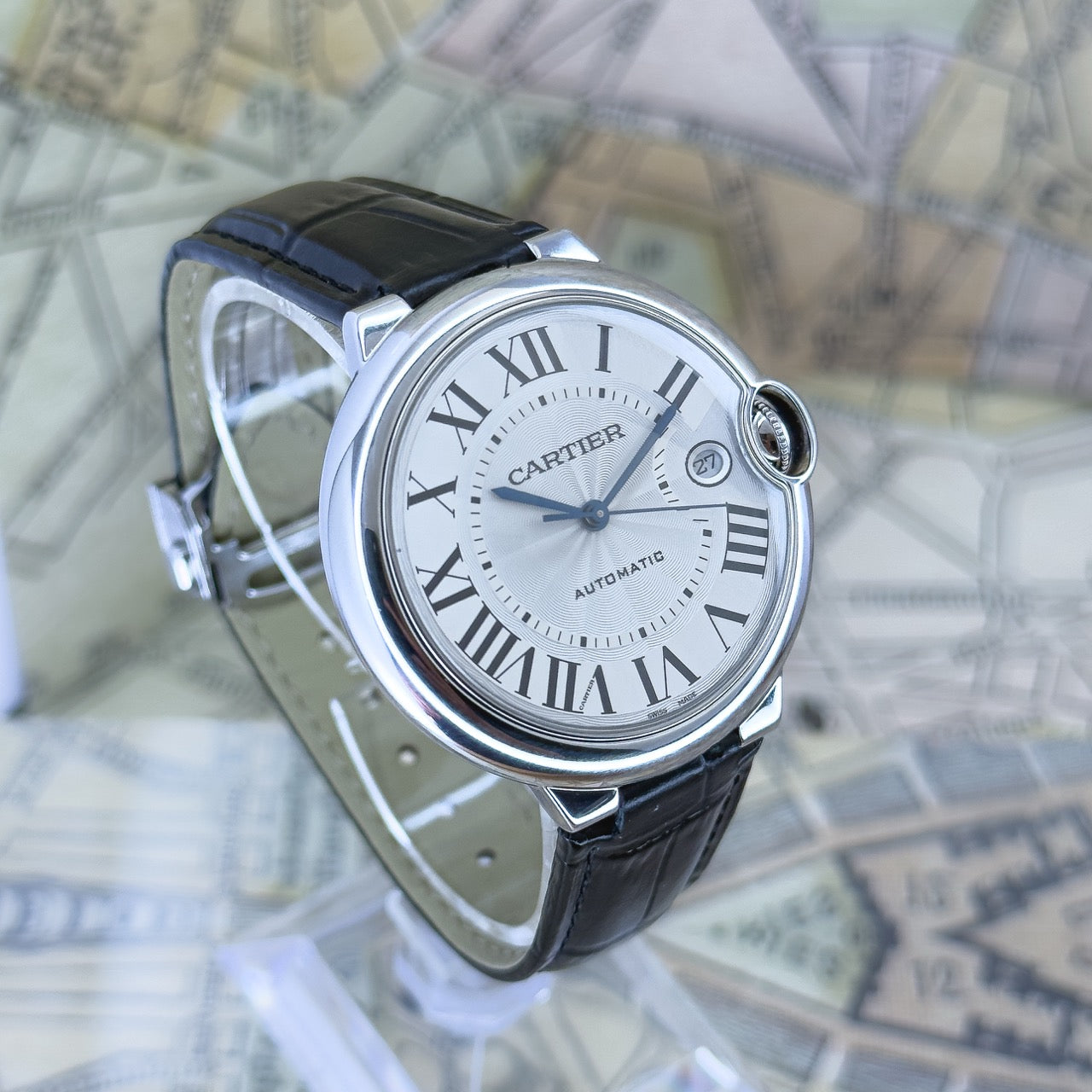 Cartier Ballon Bleu WSBB0039 40mm Silver Dial Stainless Steel Box & Papers