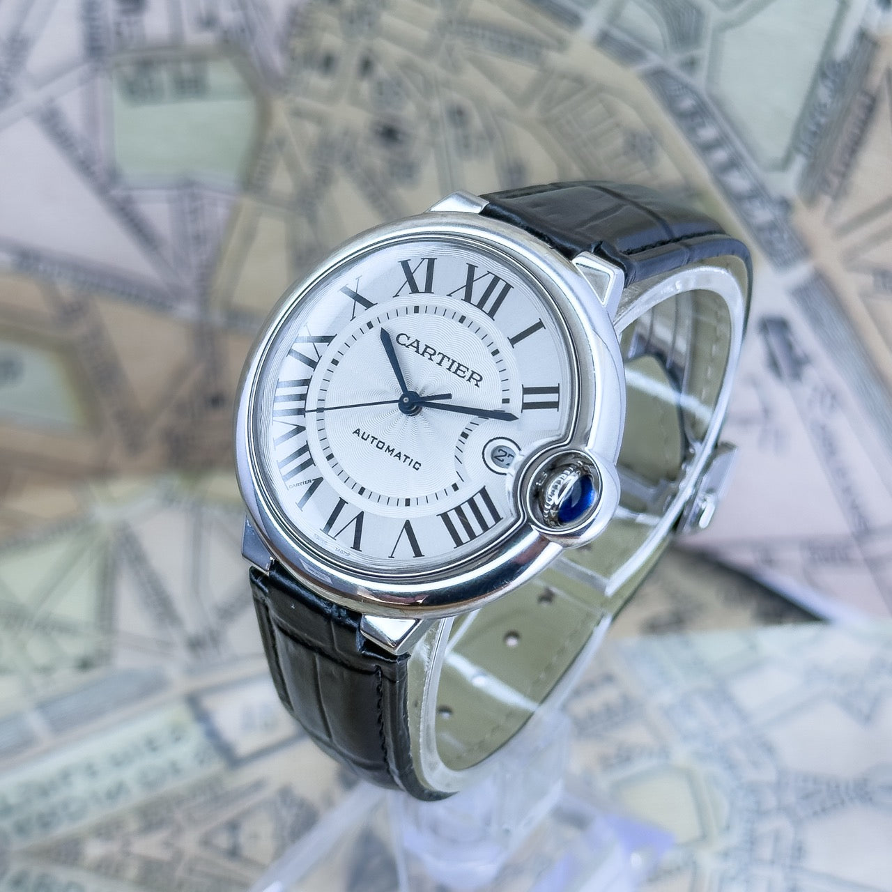 Cartier Ballon Bleu WSBB0039 40mm Silver Dial Stainless Steel Box & Papers