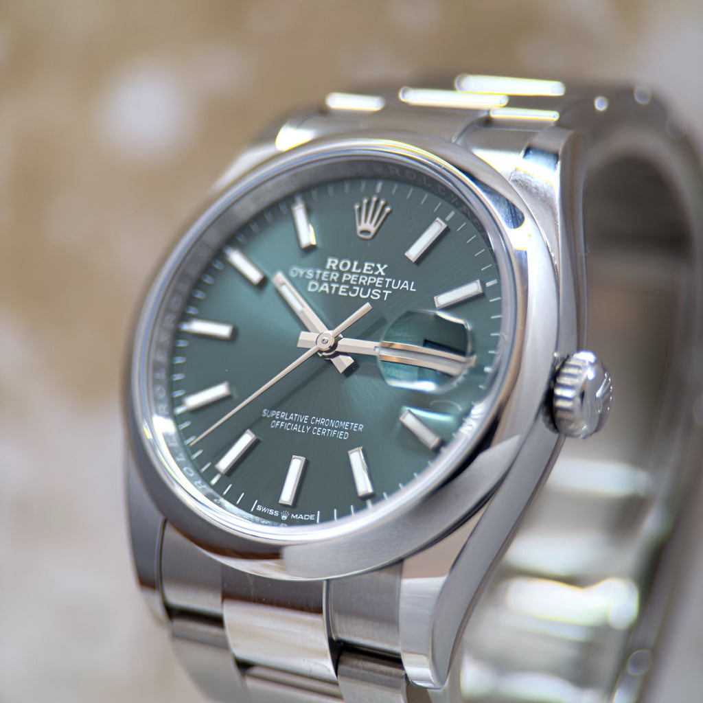 2025 Rolex Datejust 36mm 126200 Oyster Mint Green Dial. Full Set Incl white tag