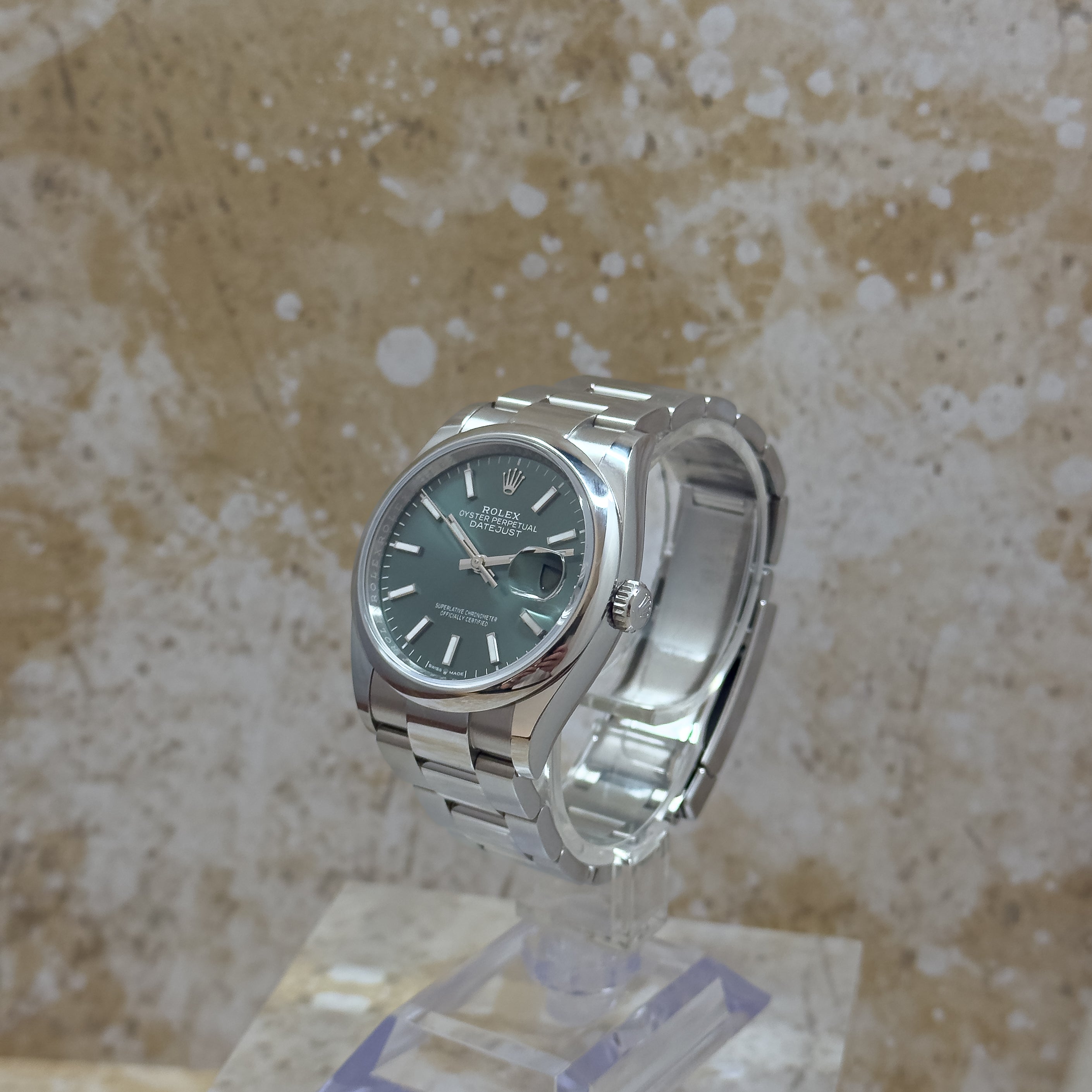 2025 Rolex Datejust 36mm 126200 Oyster Mint Green Dial. Full Set Incl white tag