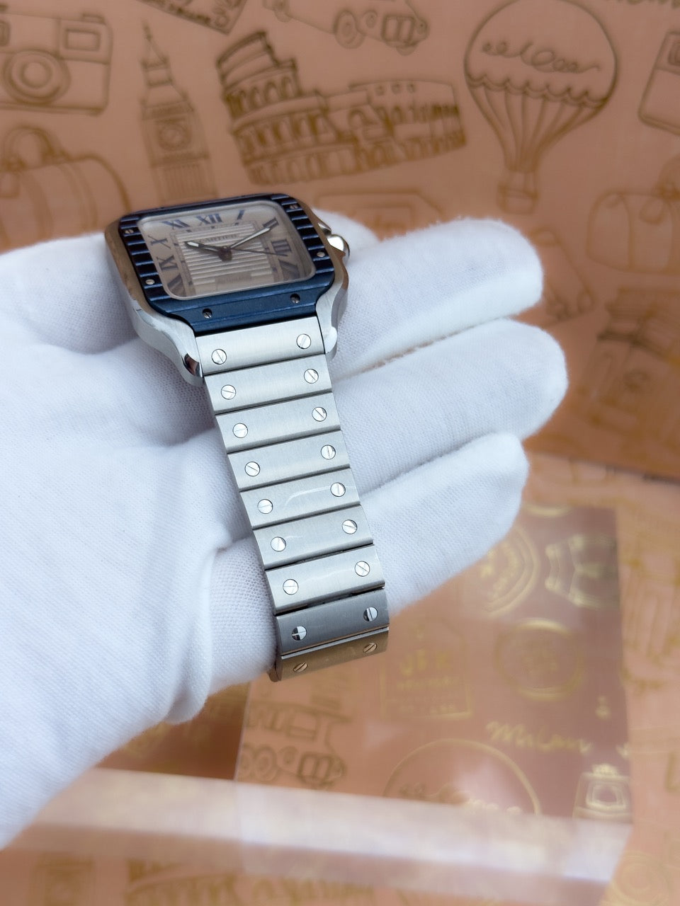 Pre-owned Cartier Santos de Cartier Large WSSA0047 full set 2023 warranty to 2031 — The Crown & Crystal Chandler AZ