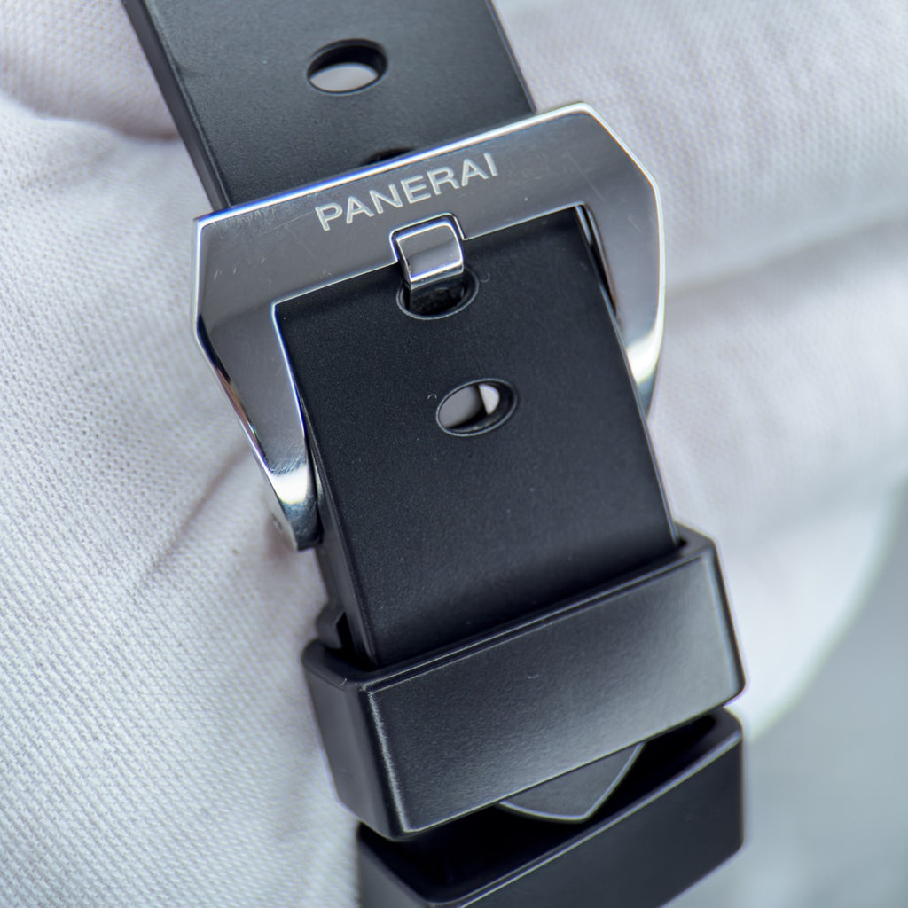 Pre-owned Panerai Luminor 44mm 8 Days PAM00560 steel black complete set — The Crown & Crystal Chandler AZ