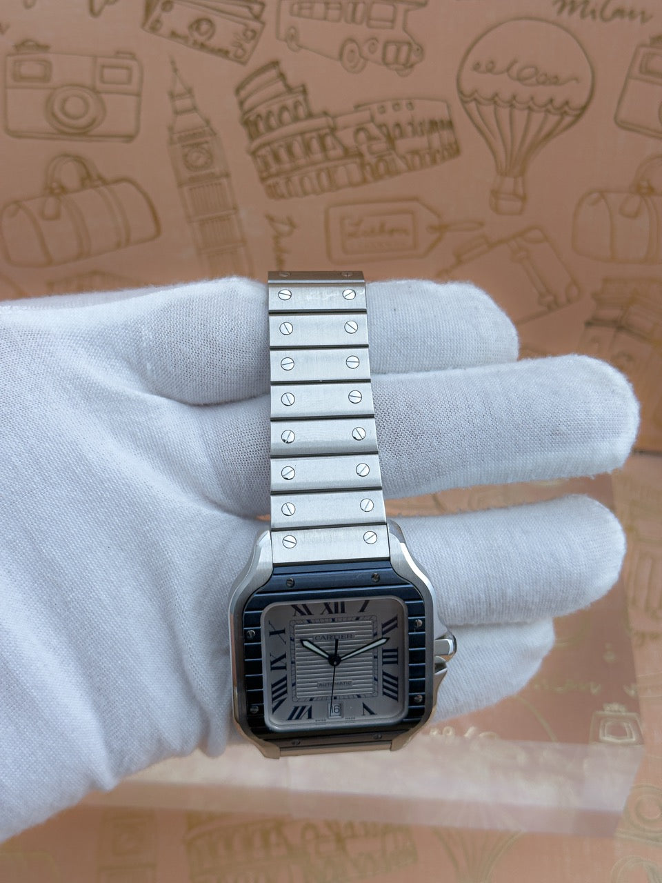 Pre-owned Cartier Santos de Cartier Large WSSA0047 full set 2023 warranty to 2031 — The Crown & Crystal Chandler AZ
