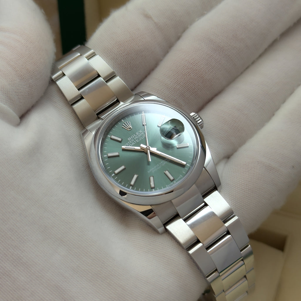 2025 Rolex Datejust 36mm 126200 Oyster Mint Green Dial. Full Set Incl white tag