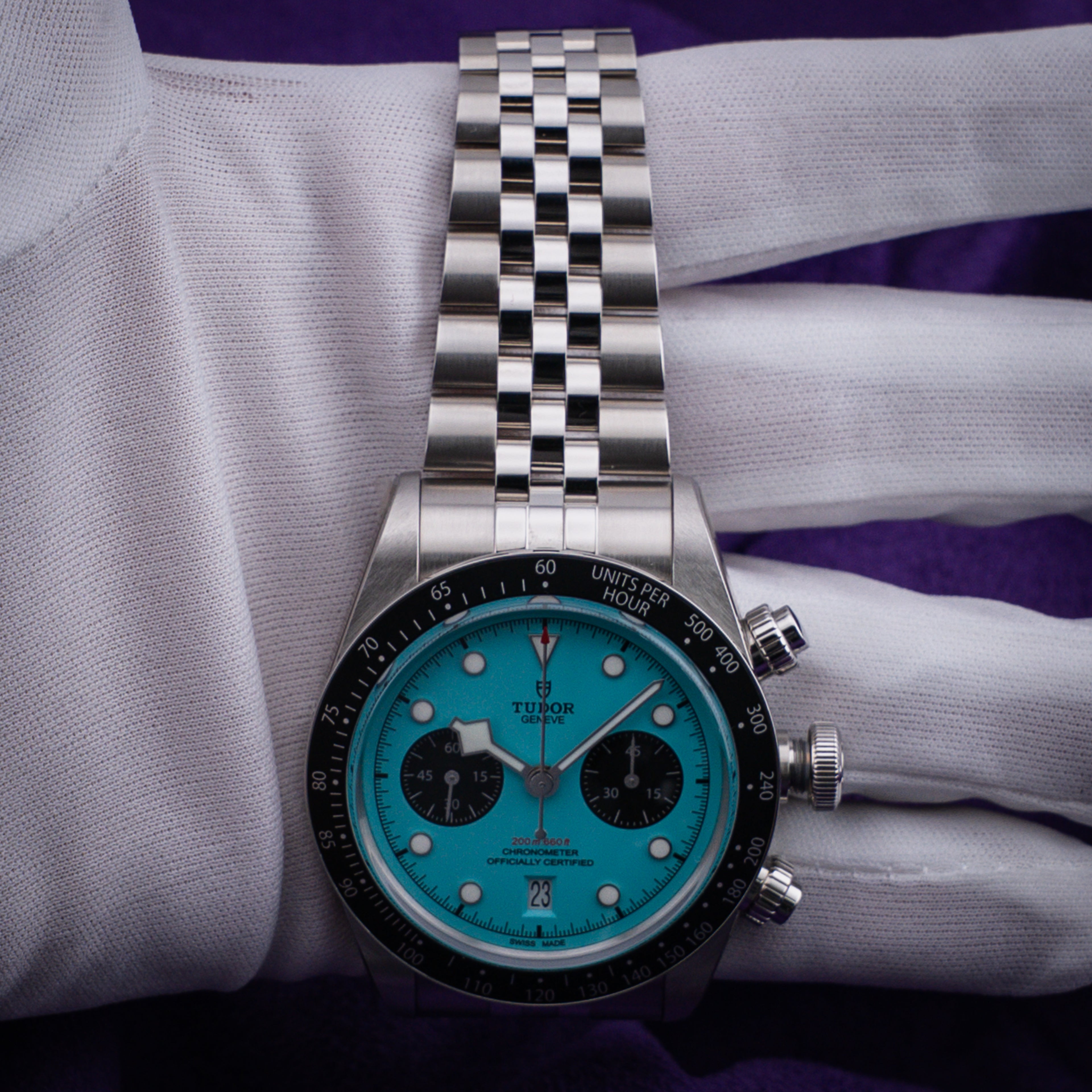 Tudor Black Bay Chrono “Flamingo Dial” Turquoise Dial M79360N-0024