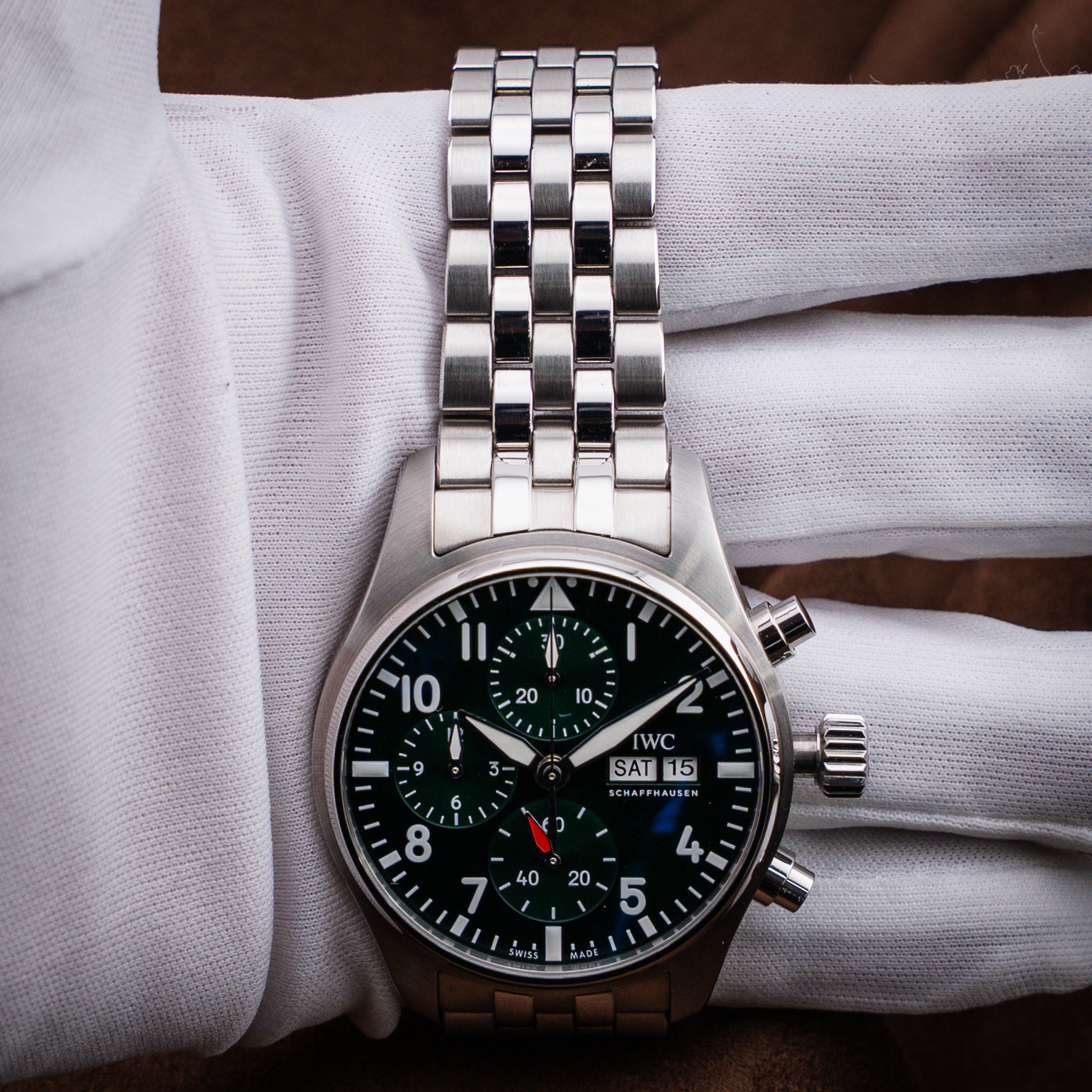 IWC Pilot's Watch Chronograph 41MM - Green Dial - Ref. IW388104 - 2022 - Full Set