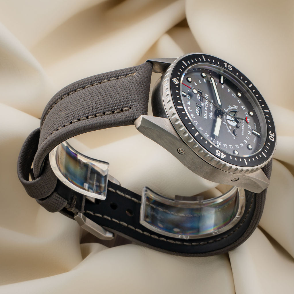 Pre-Owned Blancpain Fifty Fathoms Bathyscaphe Quantième Complet Phases de Lune — Ref. 5054-1210-G52A