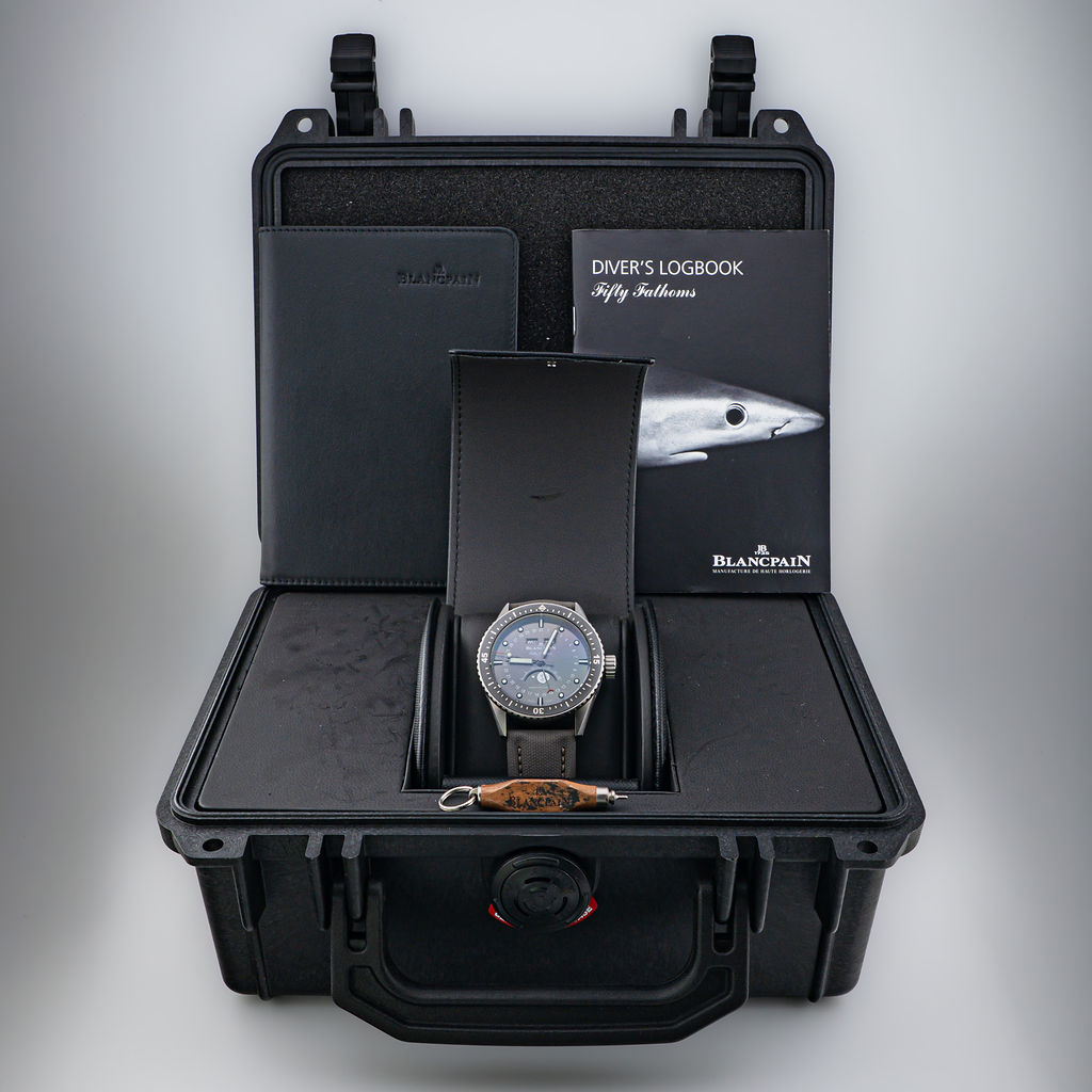 Pre-Owned Blancpain Fifty Fathoms Bathyscaphe Quantième Complet Phases de Lune — Ref. 5054-1210-G52A