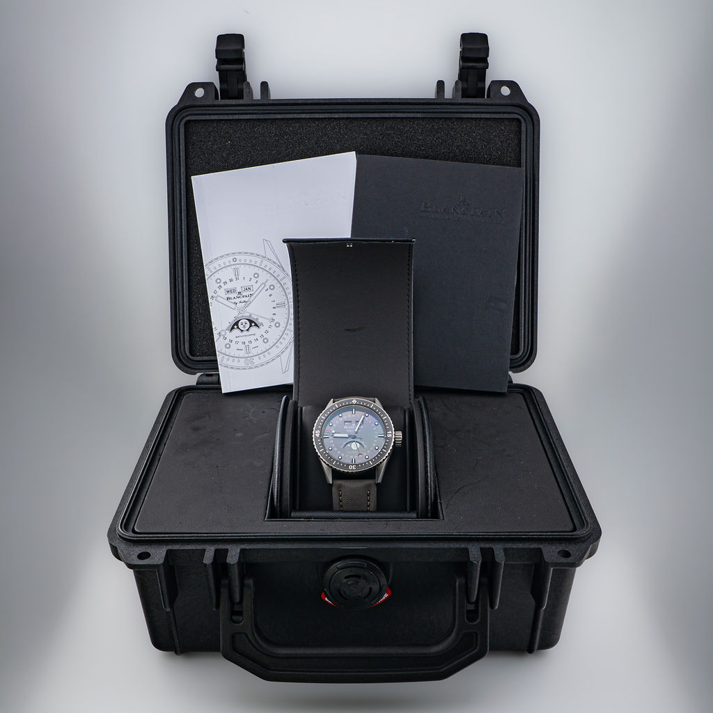 Pre-Owned Blancpain Fifty Fathoms Bathyscaphe Quantième Complet Phases de Lune — Ref. 5054-1210-G52A
